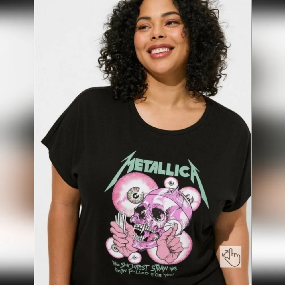 Torrid 6x Metallica Dolman Sleep Tunic - Picture 2 of 8